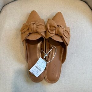 J. Crew Women's Tan Bow Mules, Size 8